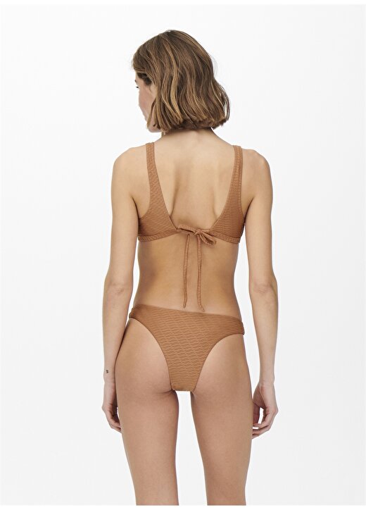 Only Onltamara Textured Brazilian Normal Kalıp Desenli Tarçın Kadın Bikini Alt 2