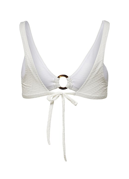 Only Onltamara Textured Top Normal Kalıp Desenli Kırık Beyaz Kadın Bikini Üst 2