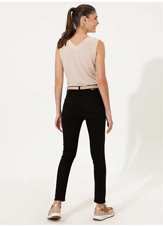 Pierre Cardin Derin-22Y Yüksek Bel Skinny Fit Düz Siyah Kadın Pantolon 4