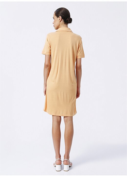 Pierre Cardin Polo Yaka Slim Fit Düz Turuncu Kadın Elbise ELSAR 4