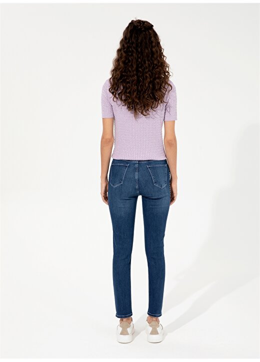 Pierre Cardin Yüksek Bel Normal Paça Slim Fit Mavi Kadın Denim Pantolon FOCROP 4