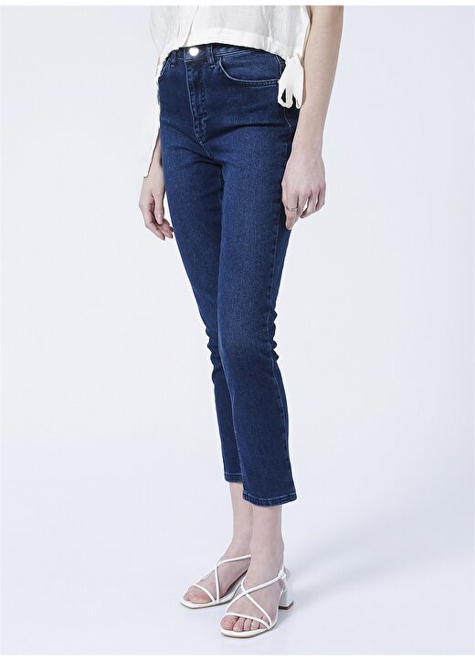 Pierre Cardin Yüksek Bel Slim Fit Mavi Kadın Denim Pantolon FABER22Y-İNDİGO 3