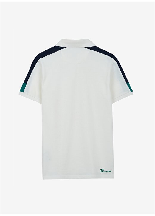 Skechers Düz Kırık Beyaz Erkek Polo T-Shirt S221047-102 Colorblock Polo T-Shirt 2
