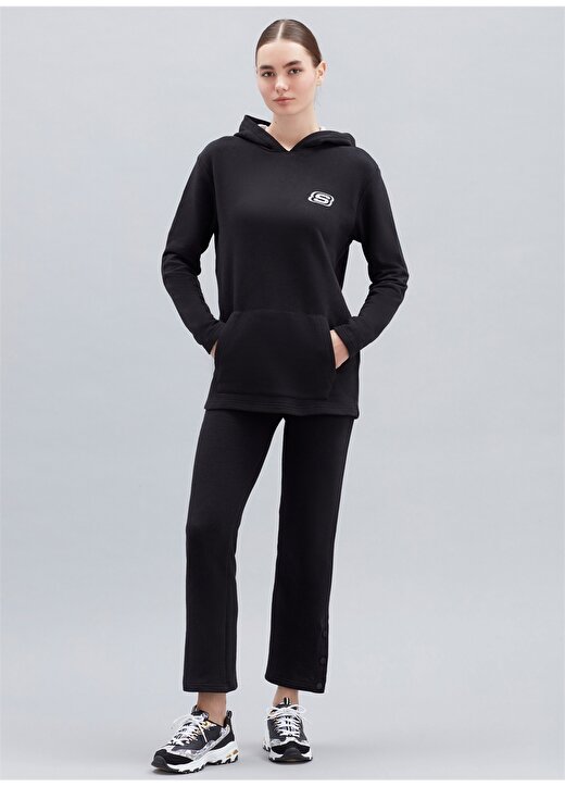 Skechers Kapüşon Yaka Siyah Kadın Sweatshırt S221112-001 Terryflc Oversizehoodie 1