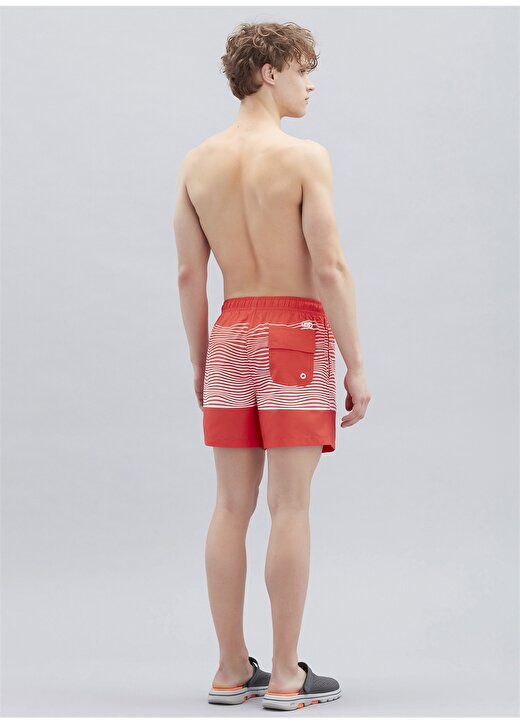Skechers S221078-600 Swim 5 Inch Normal Bel Desenli Kırmızı Erkek Şort Mayo 3