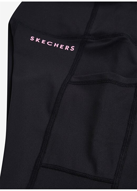 Skechers S212214-001 W Biker Legging Normal Bel Düz Siyah Kadın Tayt 4