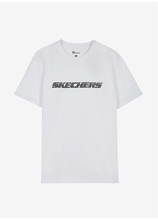 Skechers Bisiklet Yaka Düz Kırık Beyaz Erkek T-Shirt - S212960-102 Graphic Tee Big Logo 4