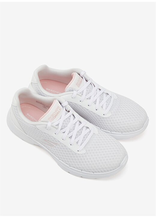 Skechers Beyaz - Pembe Kadın Yürüyüş Ayakkabısı - 124514 Wpk Go Walk 6 -Iconic Vision 2