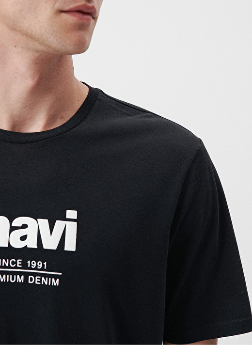 Mavi Bisiklet Yaka Baskılı Siyah Erkek T-Shirt M066849-900_SINCE 1991 TİŞÖRT 4