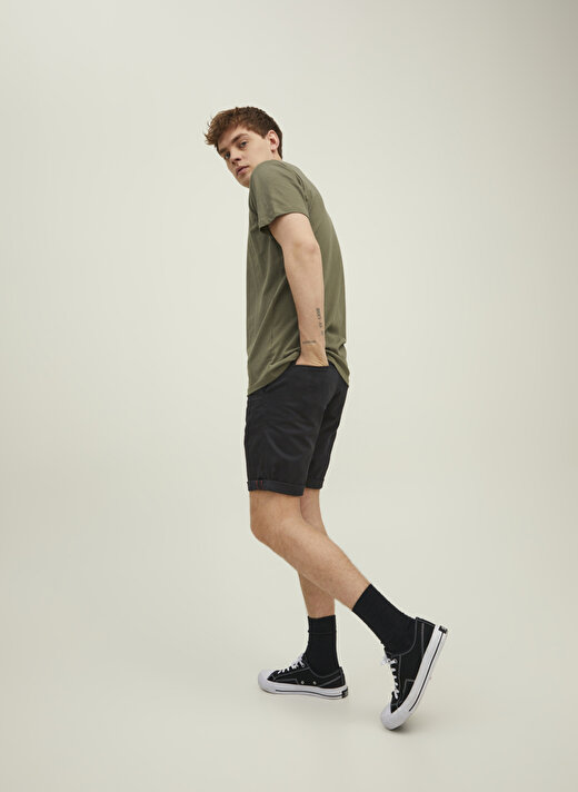 Jack & Jones Siyah Erkek Standart Fit Chino Şort 12165604_JPSTBOWIE JJSHORTS SOLID   2