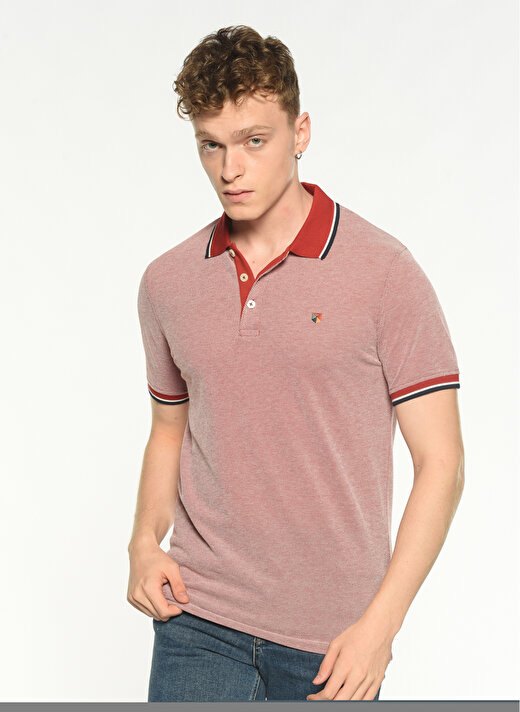 Jack & Jones Düz Koyu Kırmızı Erkek Polo T-Shirt 12169064_JPRBLUWIN POLO SS 1