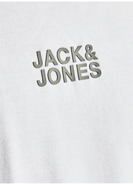Jack & Jones 12193490_Jcoclassic Tee Bisiklet Yaka Relaxed Baskılı Beyaz Erkek T-Shirt 3