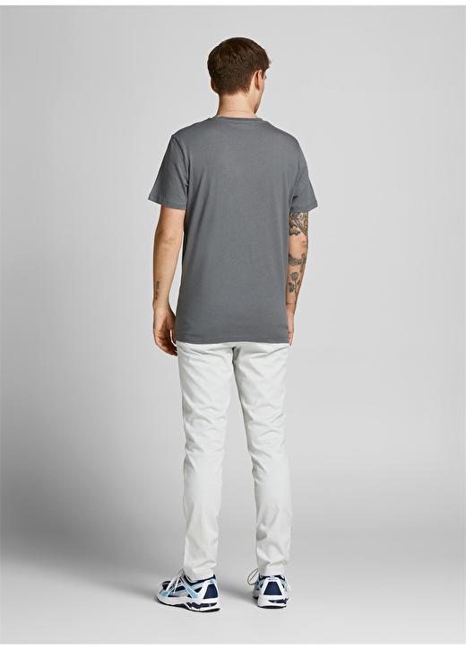 Jack & Jones 12208467_Jprblabooster Tee O Yaka Regular Fit Baskılı Gri Erkek T-Shirt 2