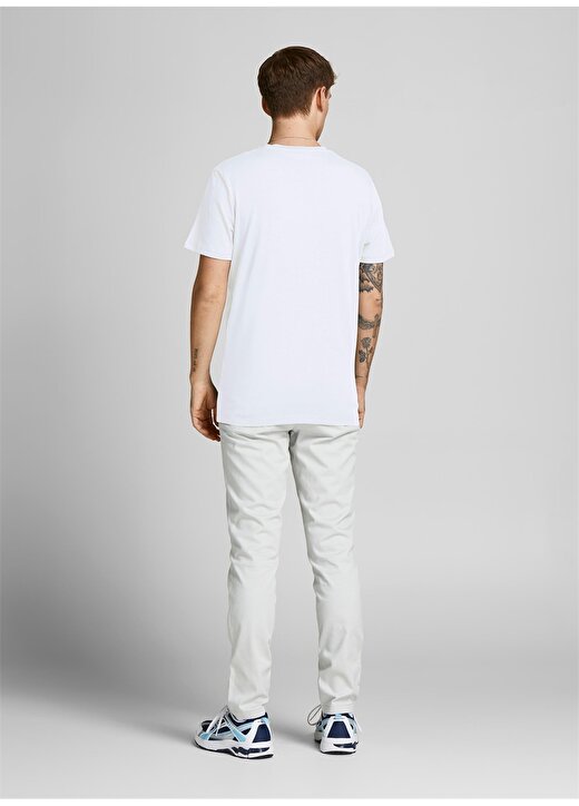 Jack & Jones 12208467_Jprblabooster Tee O Yaka Regular Fit Baskılı Beyaz Erkek T-Shirt 3