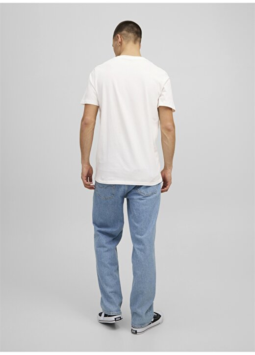 Jack & Jones 12213533_Jorsunnyskull Teeo Yaka Regular Fit Baskılı Kırık Beyazerkek T-Shirt 3