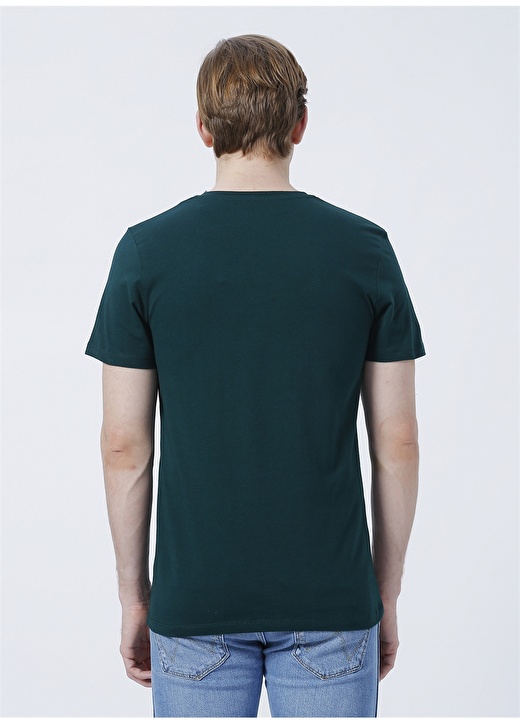 Jack & Jones 12219477_Jcopack Tee Bisiklet Yaka Baskılı Koyu Yeşil Erkek T-Shirt 4