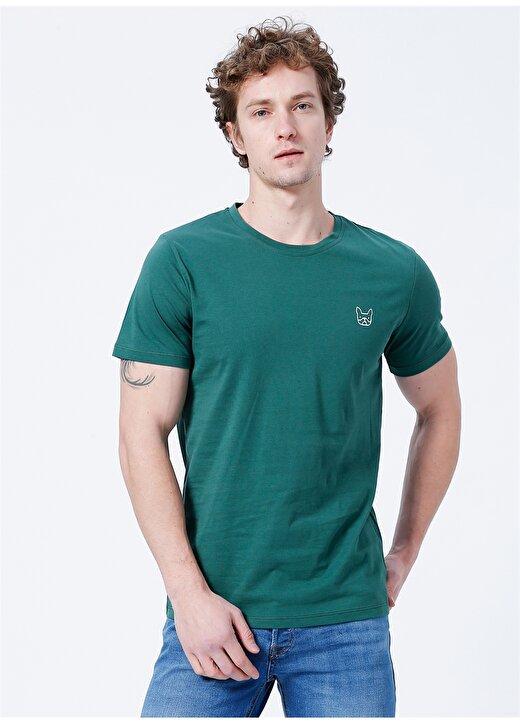Jack & Jones 12219470_Jcodenimprint Tee Bisiklet Yaka Standart Kalıp Baskılı Koyu Yeşil Erkek T-Shirt 3