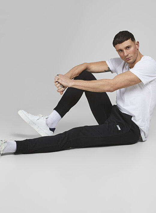 Jack & Jones 12184970_Jpstwill Jjair Sweatpants  Normal Bel Slim Fit Düz Siyah Erkek Eşofman Altı 4