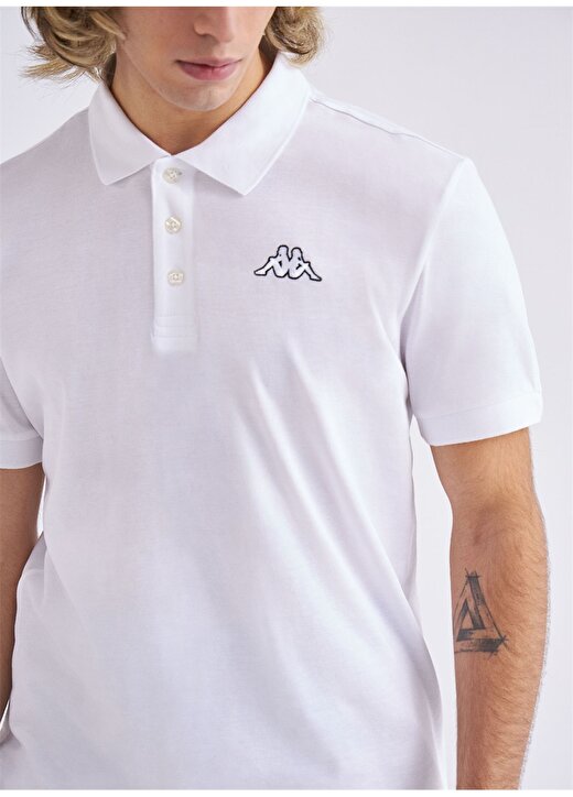 Kappa Düz Beyaz Erkek Polo T-Shirt 361D3EW001 M LOGO MALTAX 2 MSS 4