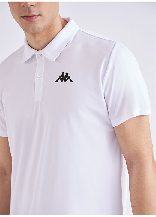 Kappa Düz Beyaz Erkek Polo T-Shirt 331D53W001 M KOMBAT POLY POLO 4