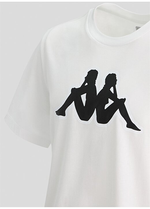 Kappa 331F7cwa0v M Logo Zobi Bisiklet Yaka Regular Fit Düz Beyaz Erkek T-Shirt 3