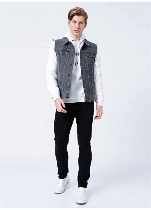 Aeropostale Standart Koyu Gri Erkek Denim Ceket E-FREE 3