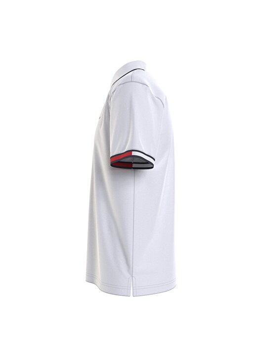 Tommy Jeans Düz Beyaz Erkek Polo T-Shirt DM0DM12963-YBR_TJM REG FLAG CUFFS P 3