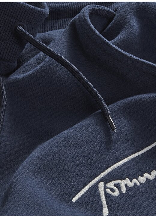 Tommy Jeans Normal Bel Regular Fit Düz Mavi Erkek Sweat Şort - DM0DM12957-C87_Tjm Signature Short 3