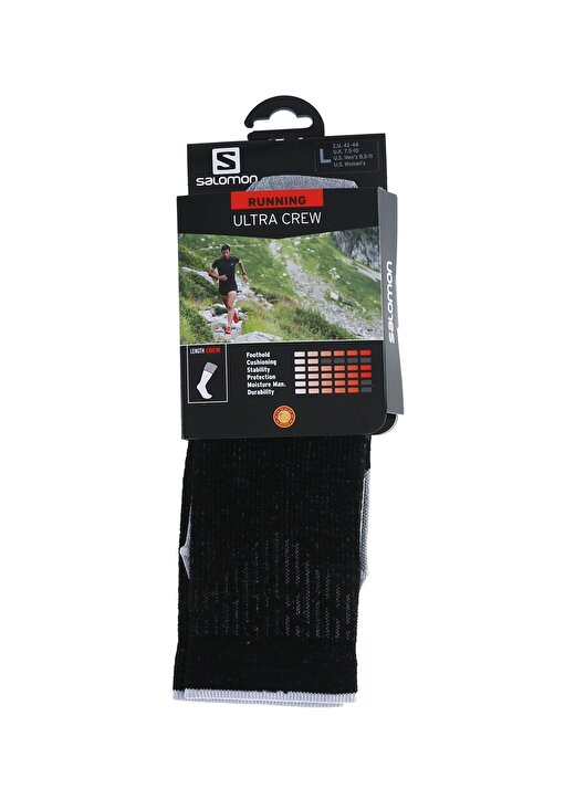 Salomon Siyah Unisex Çorap LC1783000 ULTRA CREW DX+SX 1