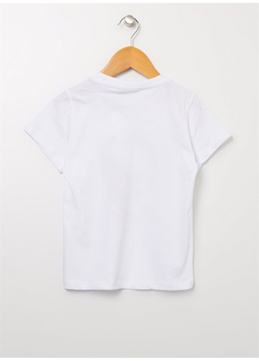 Limon Beyaz Çocuk Bisiklet Yaka Uzun Kollu Baskılı T-Shirt MSA-03 2