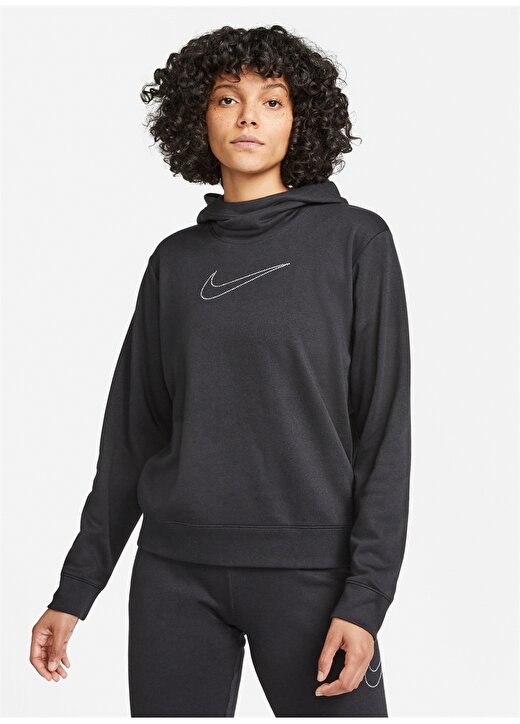 Nike Kapüşonlu Normal Kalıp Düz Siyah Kadın Sweatshirt - DD5836-010 Nike Sportswear 1