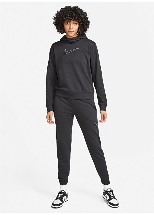 Nike Kapüşonlu Normal Kalıp Düz Siyah Kadın Sweatshirt - DD5836-010 Nike Sportswear 3
