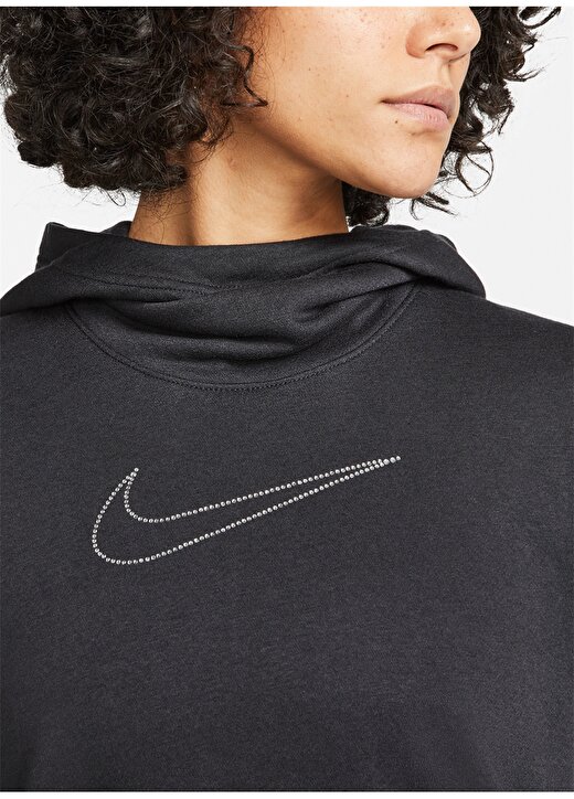 Nike Kapüşonlu Normal Kalıp Düz Siyah Kadın Sweatshirt - DD5836-010 Nike Sportswear 4