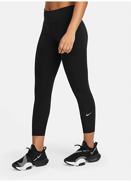Nike Normal Bel Tights Fit Düz Siyah Kadın Tayt - DD0247-010 Nike One 1