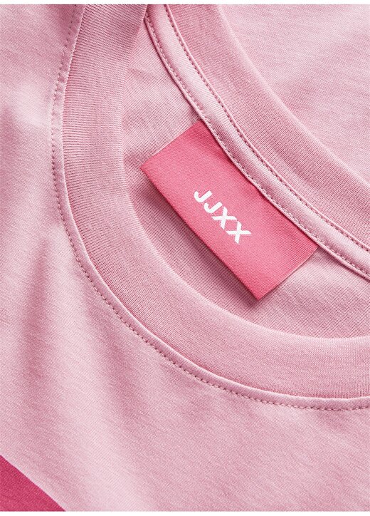 JJXX Jxamber Ss Relaxed Every Square Teyuvarlak Yaka Rahat Kalıp Baskılı Pembe Kadın T-Shirt 3