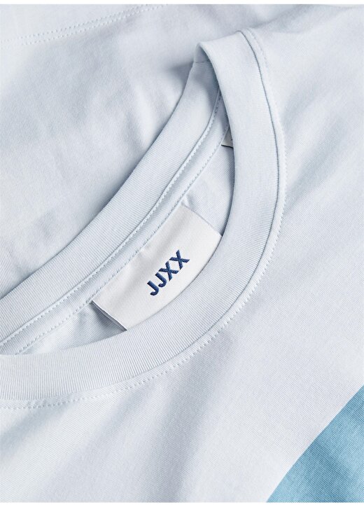 JJXX Jxamber Ss Relaxed Every Square Teyuvarlak Yaka Rahat Kalıp Baskılı Açıkmavi Kadın T-Shirt 3