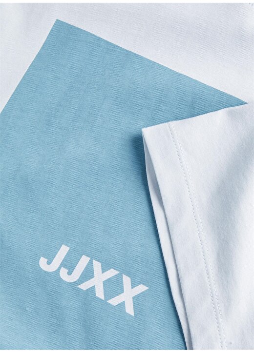 JJXX Jxamber Ss Relaxed Every Square Teyuvarlak Yaka Rahat Kalıp Baskılı Açıkmavi Kadın T-Shirt 4