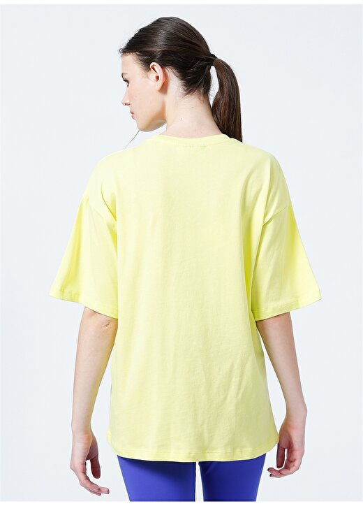 JJXX Yuvarlak Yaka Rahat Kalıp Baskılı Sarı Kadın T-Shirt - Jxandrea Ss Loose Every Tee By 3