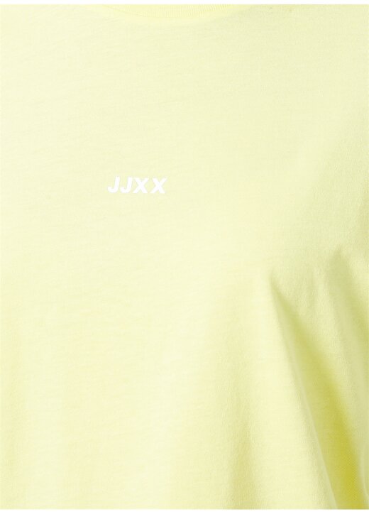 JJXX Yuvarlak Yaka Rahat Kalıp Baskılı Sarı Kadın T-Shirt - Jxandrea Ss Loose Every Tee By 4