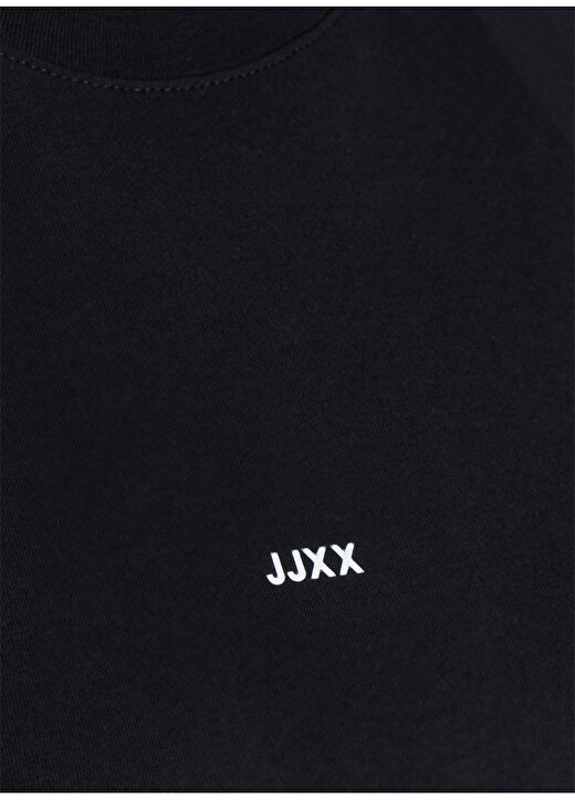 JJXX Jxandrea Ss Loose Every Tee By Yuvarlak Yaka Rahat Kalıp Baskılı Siyah Kadın T-Shirt 4