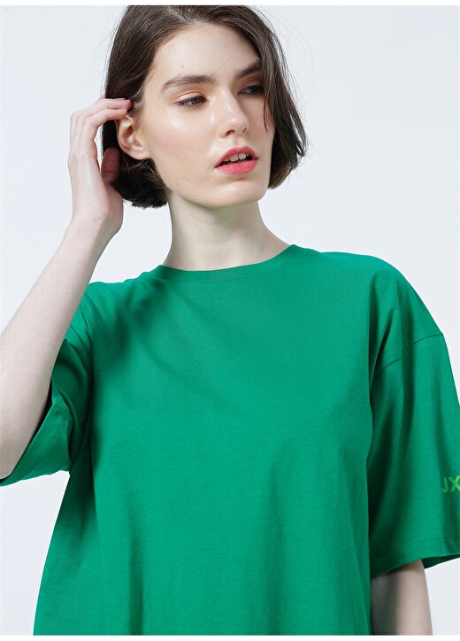 JJXX Jxandrea Ss Loose Print Tee By Yuvarlak Yaka Rahat Kalıp Baskılı Yeşil Kadın T-Shirt 3