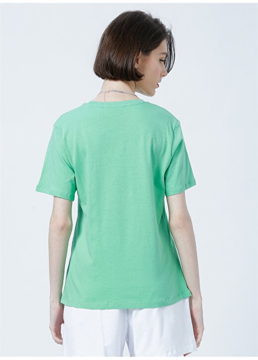 JJXX Jxanna Ss Reg Every Big Logo Tee By Yuvarlak Yaka Normal Kalıp Baskılı Yeşil Kadın T-Shirt 4