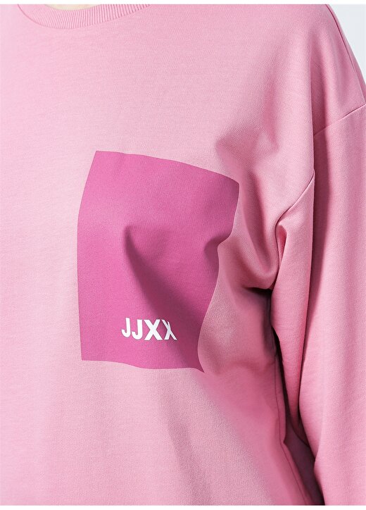 JJXX Yuvarlak Yaka Rahat Kalıp Düz Pembe Kadın Sweatshirt - Jxavery Ls Relaxed Sweat By 4