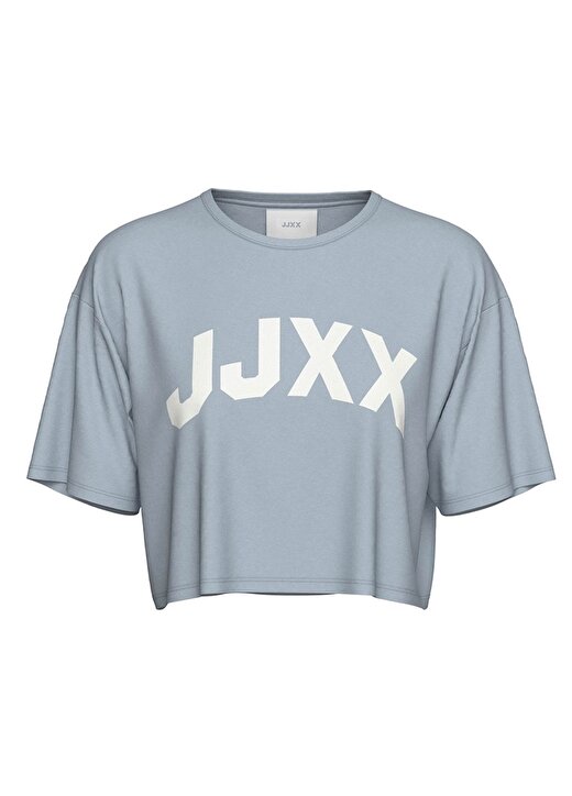 JJXX Jxbrook Ss Relaxed Tee By Yuvarlak Yaka Rahat Kalıp Baskılı Açık Mavi Kadın T-Shirt 1