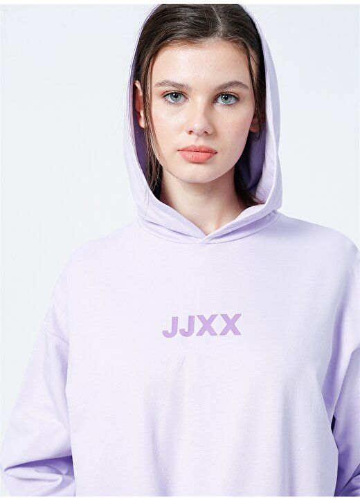 JJXX Kapüşonlu Rahat Kalıp Düz Lila Kadın Sweatshirt - Jxbeth Ls Loose Hoodie By 1