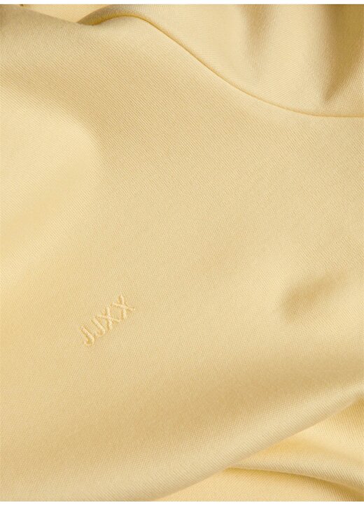 JJXX Jxcatherine Ss Slim Time Tee Noos Yuvarlak Yaka Slim Fit Baskılı Açık Sarı Kadın T-Shirt 3