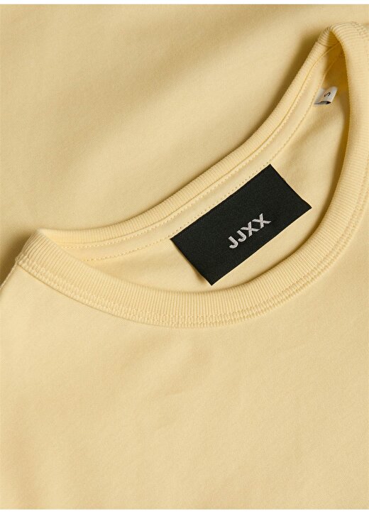 JJXX Jxcatherine Ss Slim Time Tee Noos Yuvarlak Yaka Slim Fit Baskılı Açık Sarı Kadın T-Shirt 4