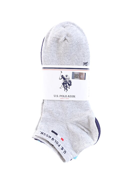 U.S. Polo Assn. Gri Melanj Erkek 5'Li Paket Çorap 1