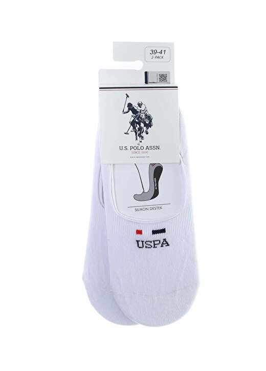 U.S. Polo Assn. Erkek 2'Li Beyaz Çorap 1