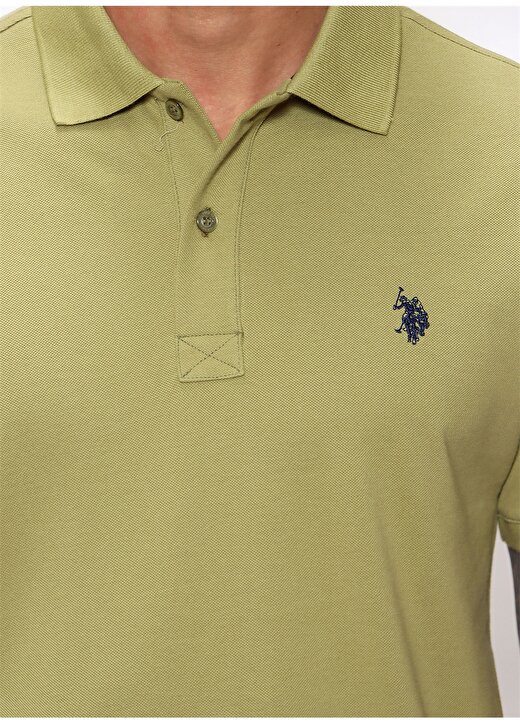 U.S. Polo Assn. Polo Yaka Düz Yeşil Erkek Polo T-Shirt GTP04IY022 4